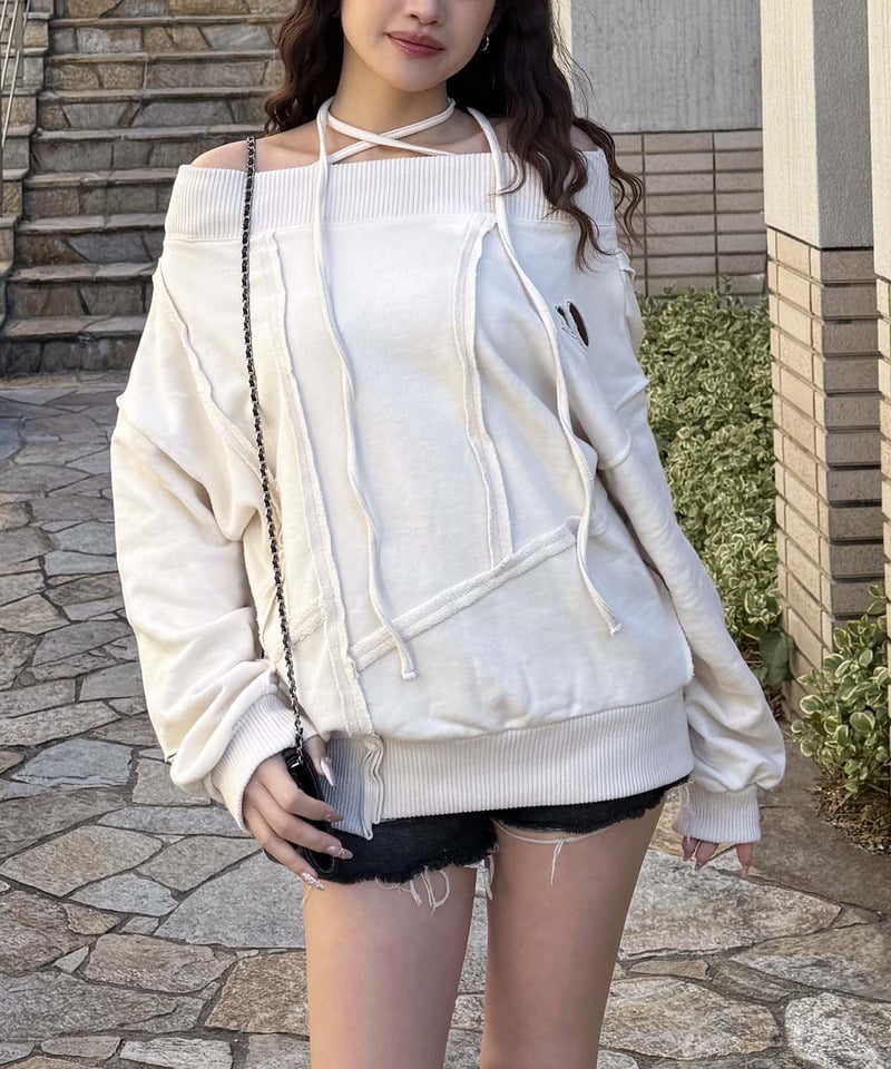 チョーカーピグメントオーバーチュニック オフホワイト F