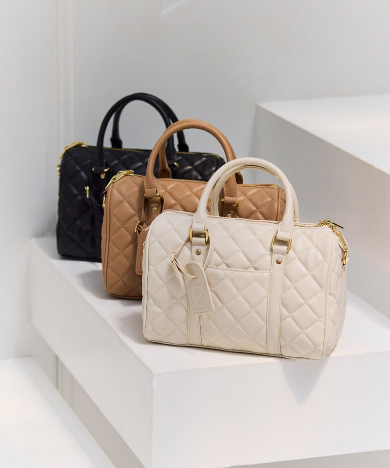 【公式通販限定カラーあり】キルティングボストンミニBAG オフホワイト F