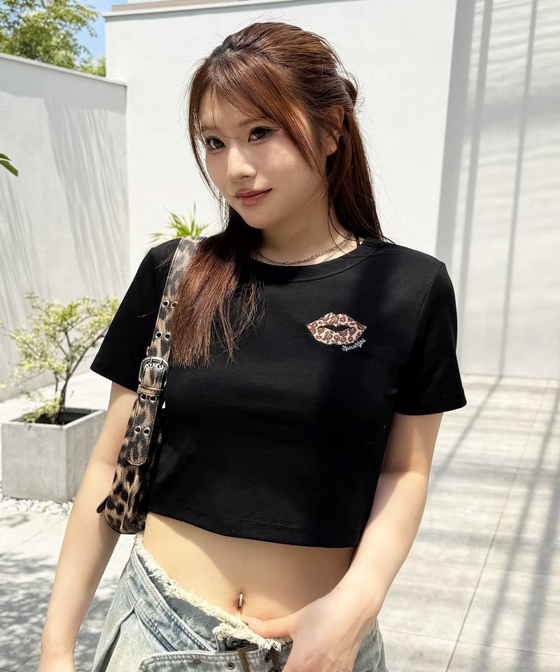 【SPIRAL LIP】マイクロミニＴシャツ ブラック F