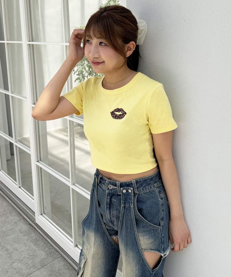 【SPIRAL LIP】マイクロミニＴシャツ イエロー F