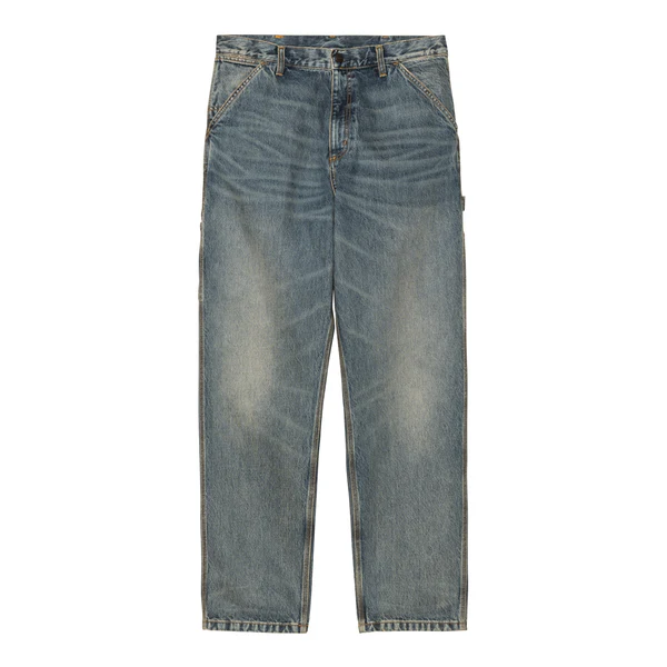 【Carhartt Wip カーハート ダブルアイピー】2025 デニムパンツ SINGLE KNEE PANT シングルニーパンツ I032024 Blue wom used wash （30.32インチ）【送料無料：北海道/沖縄/離島を除く】 Blue wom used wash 30インチ