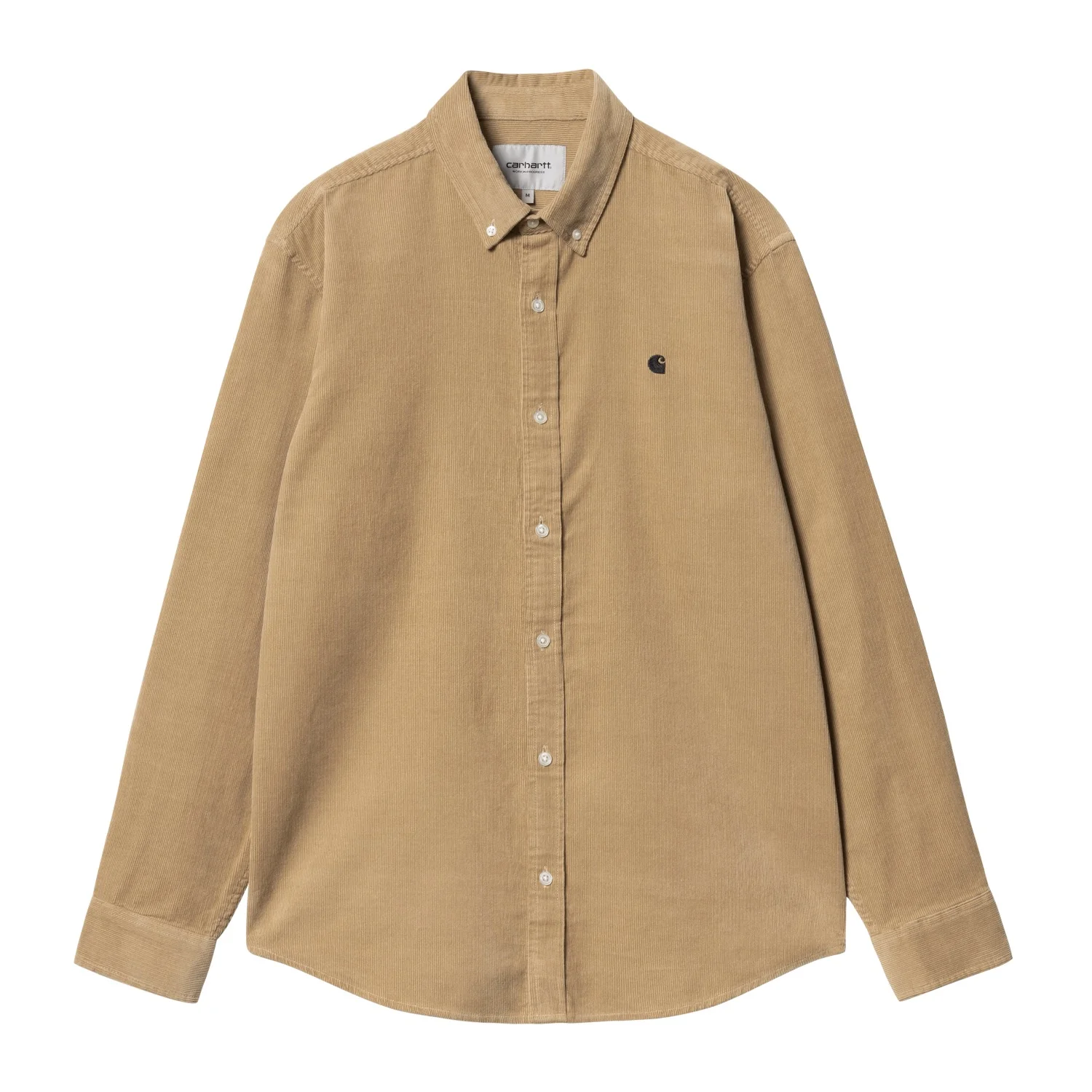 【Carhartt Wip/カーハートダブルアイピー】L/S MADISON FINE CORD SHIRT マディソンファイン コードシャツ長袖  I030580 1zwxx Sable/Black Lサイズ【送料無料 北海道/沖縄/離島含む】