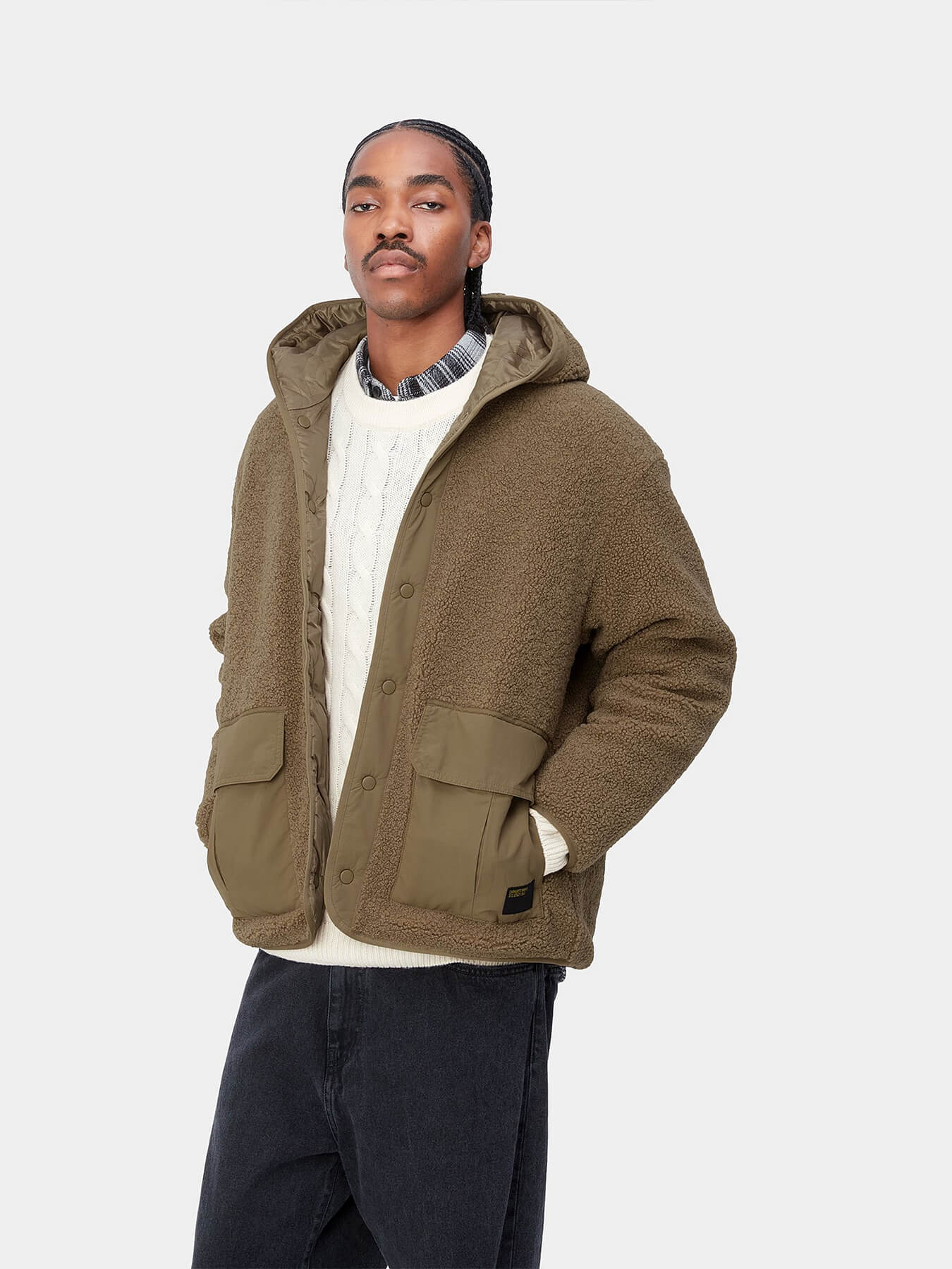 【Carhartt Wip カーハート ダブルアイピー】フリースジャケット DEVIN HOODED LINER デビン フーディー ライナー  I032242 Buffalo (S . M . L )【送料無料：北海道/沖縄/離島を除く】