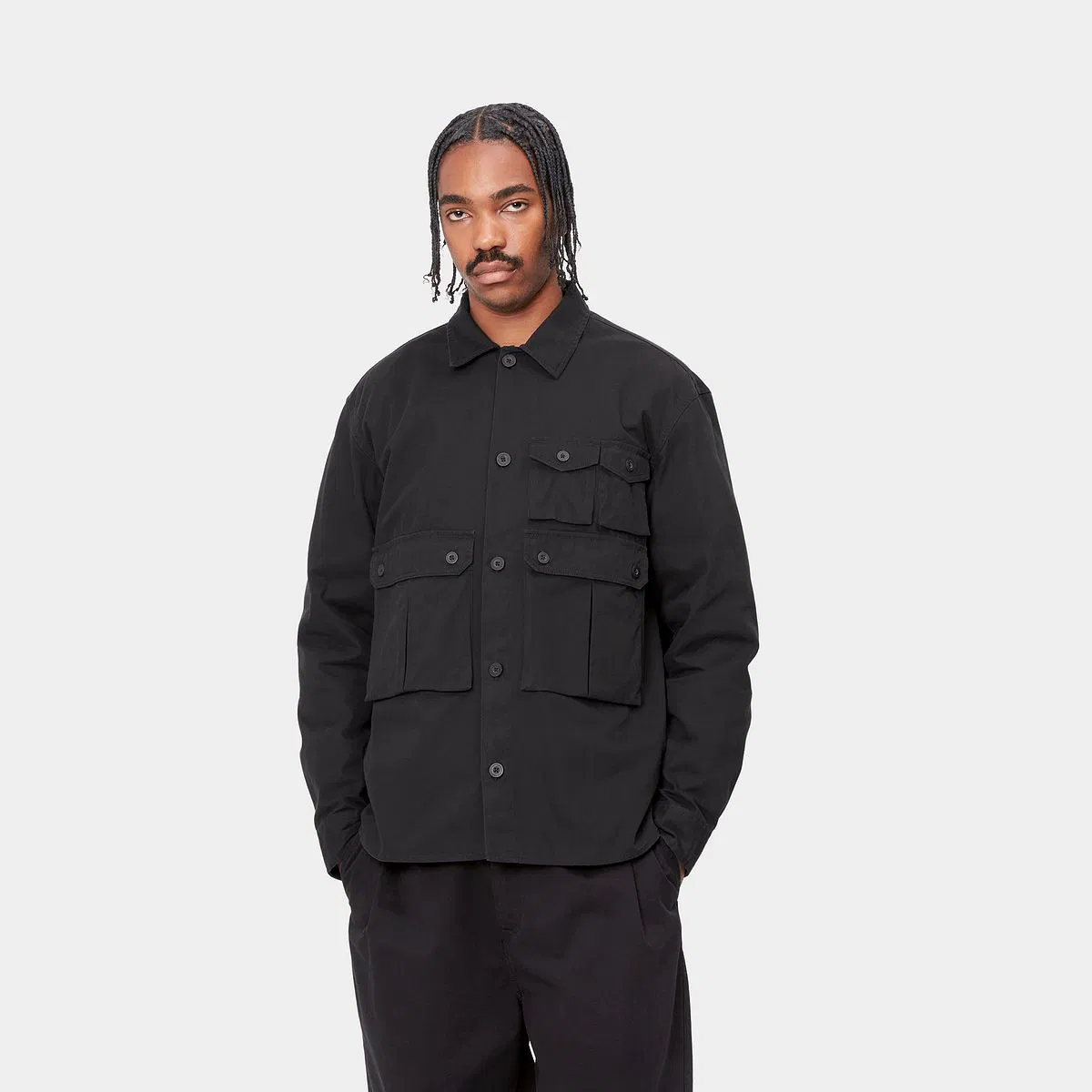 【Carhartt Wip/カーハート ダブルアイピー】2024 長袖シャツ TRACKER SHIRT トラッカーシャツ I033782 Black M 【送料無料 :北海道/沖縄/離島を除く】 Black Mサイズ