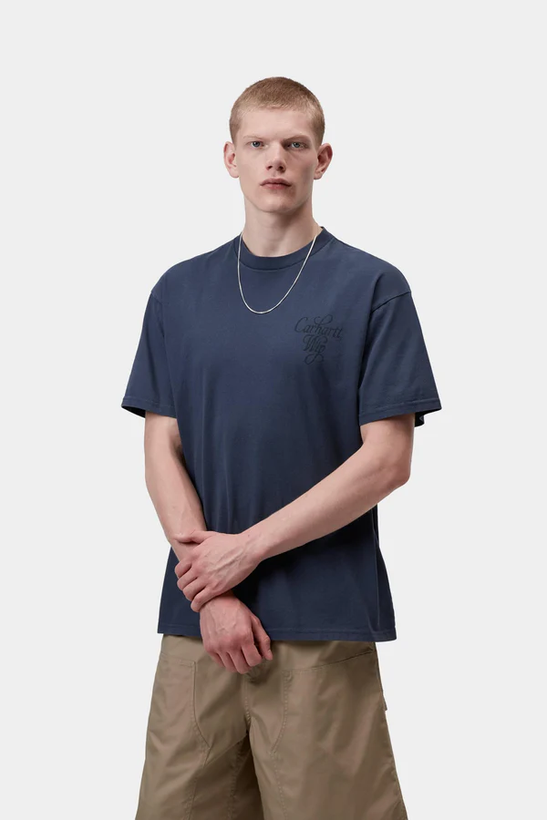 【Carhartt Wip/カーハート ダブルアイピー】2026 Tシャツ  VESTIGE T-SHIRT 4573654466479 Blue (stone washed) Sサイズ（S,M,L) Blue (stone washed) Sサイズ