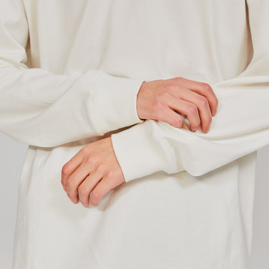 【Hanes T-SHIRTS SHIRO】 CREW NECK  LONG SLEEVE クルーネック ロングスリーブ Tシャツ 2024 秋冬 長袖  (HM4-A201）Lサイズ 010 WHITE（ホワイト） Lサイズ