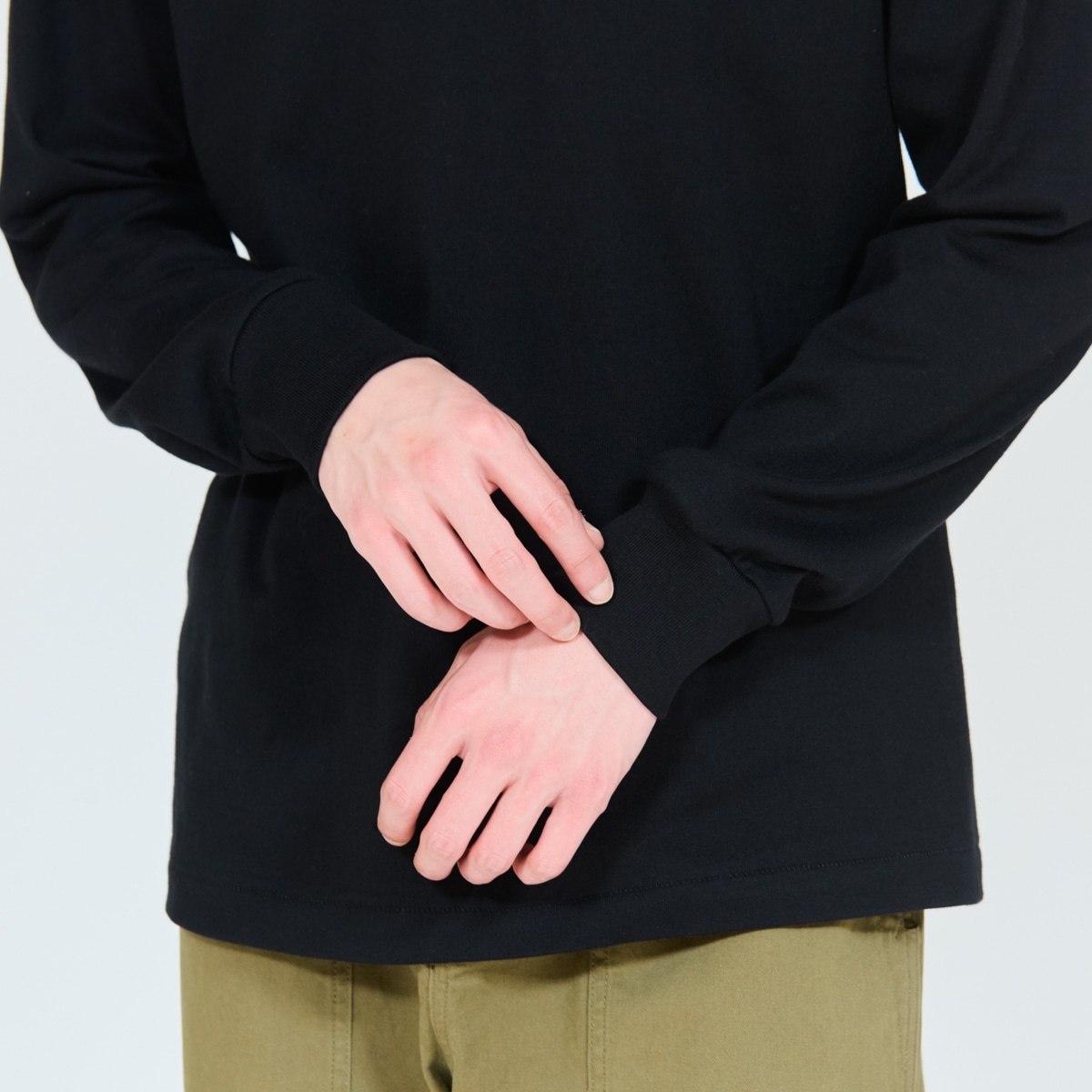 ★SALE【Hanes KURO】 CREW NECK  LONG SLEEVE クルーネック ロングスリーブ Tシャツ 秋冬 長袖  (HM4-A201）M～XLサイズ 4550671230085 【北海道/沖縄/離島 着払い】 090 BLACK（ブラック） Mサイズ