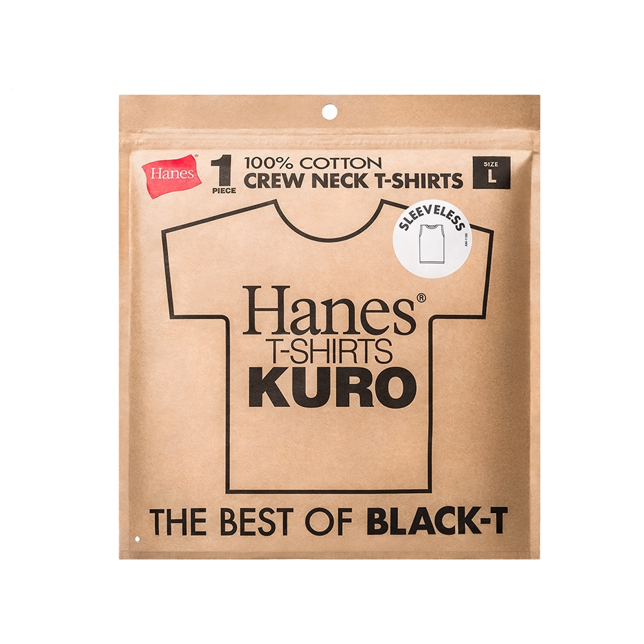  【Hanes】SHIRO クルーネック タンクトップ 25SS Hanes T-SHIRTS KURO (HM3-B202) 090 ブラック Lサイズ 090 ブラック Lサイズ