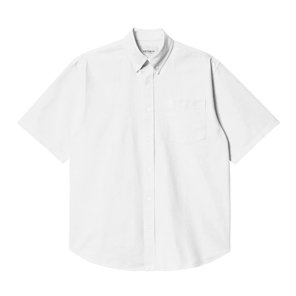 Carhartt WiP カーハート半袖シャツ S/S BRAXTON Shirt I031454 WHITE/WHITE Mサイズ