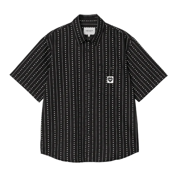 【Carhartt Wip/カーハート ダブルアイピー】2025 S/Sシャツ DREWE SHIRT ドリューシャツ I034537 Heart C Pinstripe/Black Natural (XS~M)【送料無料 北海道/沖縄/離島を除く】  2soxx/Heart C Pinstripe/Black Natura XSサイズ