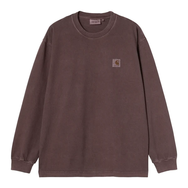 【Carhartt Wip/カーハート ダブルアイピー】2025 長袖Tシャツ L/S VISTA T-SHIRT ロングスリーブ ビスタ Tシャツ I030779 Palisander gament dyed （M.L）【送料無料:北海道/沖縄/離島を除く】 Palisander gament dyed Mサイズ