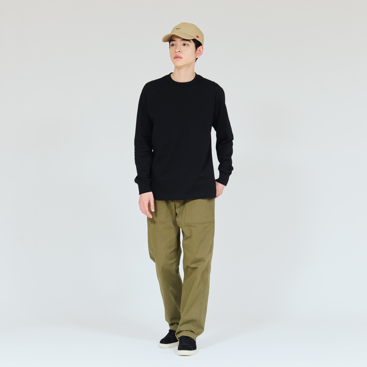 ★SALE【Hanes KURO】 CREW NECK  LONG SLEEVE クルーネック ロングスリーブ Tシャツ 秋冬 長袖  (HM4-A201）M～XLサイズ 4550671230085 【北海道/沖縄/離島 着払い】 090 BLACK（ブラック） Mサイズ