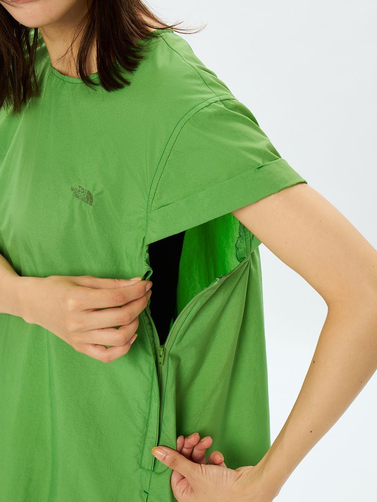 【THE NORTH FACE ザ ノース フェイス】 2025 レディース ワンピース Matamity s/s Onepiece NTM12501 CRキャバングレー （S.M)(L.XL） 【送料無料：北海道/沖縄/離島を除く】 CR　キャバングレー （S.M）サイズ