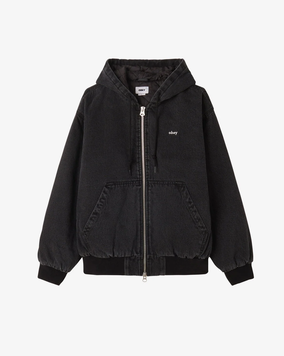 【OBEY】オベイ 2024 ジャケット WIL TERN ZIP UP HOOD ウィルターン ジップアップ フード FADED BLACK  Lサイズ FADED BLACK Lサイズ