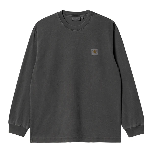 【Carhartt Wip/カーハート ダブルアイピー】2025 長袖Tシャツ L/S VISTA T-SHIRT ロングスリーブ ビスタ Tシャツ I030779 Black gament dyed （M.L） 【送料無料:北海道/沖縄/離島を除く】  Black gament dyed Mサイズ