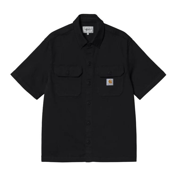 【Carhartt Wip/カーハート ダブルアイピー】2025 S/Sシャツ CRAFT SHIRT クラフトシャツ I035232 Black  (S.M.L)　【送料無料：北海道/沖縄/離島を除く】 89XX  Black Sサイズ