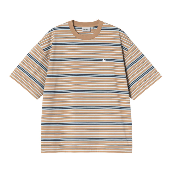 【Carhartt Wip/カーハート ダブルアイピー】2026 T-シャツ ZANE T-SHIRT 4573654461375  Zane Stripe Peanut I036186 Sサイズ (S,M,L) Zane Stripe Peanut Sサイズ