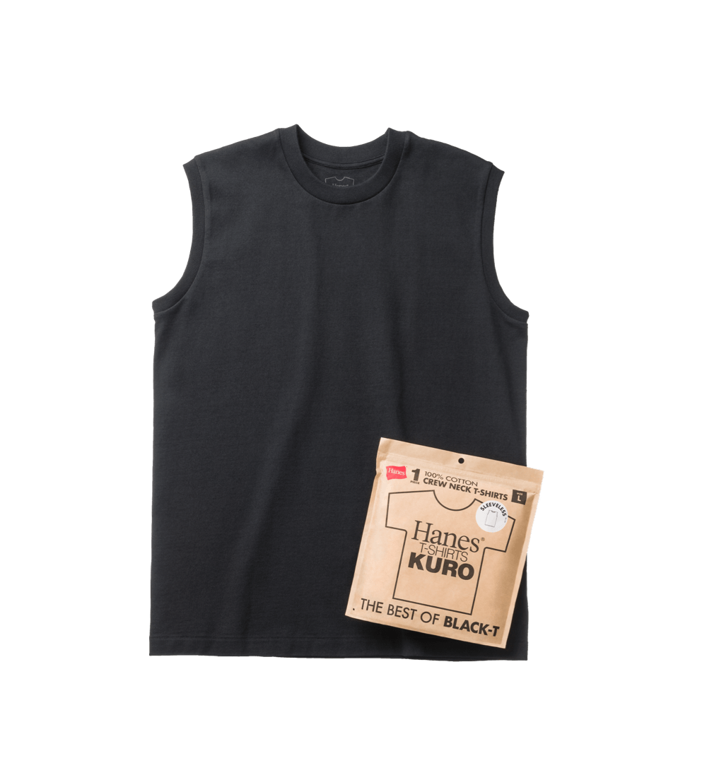 【Hanes】SHIRO クルーネック タンクトップ 25SS Hanes T-SHIRTS KURO (HM3-B202) 090 ブラック XLサイズ 090 ブラック XLサイズ