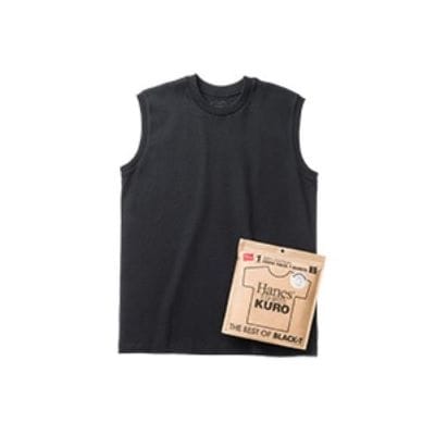  【Hanes】SHIRO クルーネック タンクトップ 25SS Hanes T-SHIRTS KURO (HM3-B202) 090 ブラック Lサイズ 090 ブラック Lサイズ