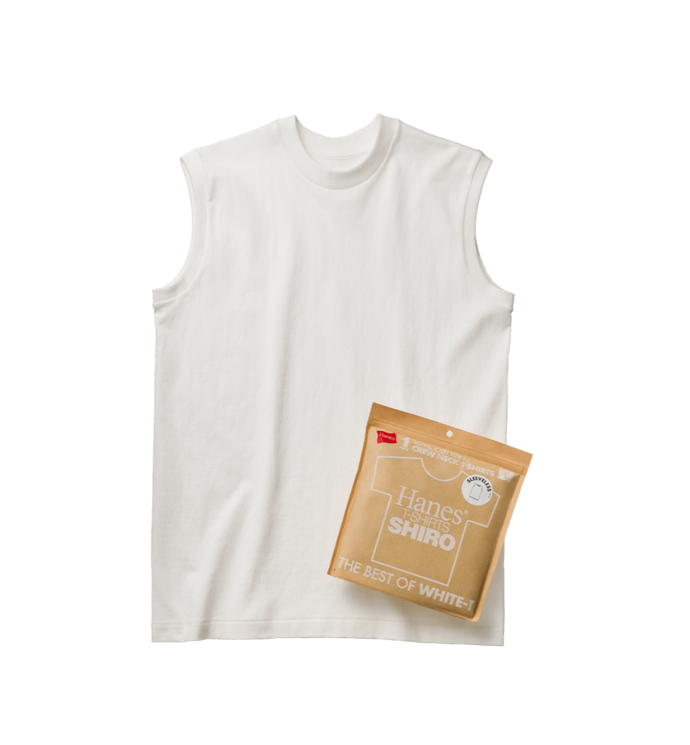  【Hanes】SHIRO クルーネック タンクトップ 25SS Hanes T-SHIRTS SHIRO (HM3-B201) 101 ホワイト XLサイズ 010　ホワイト XLサイズ