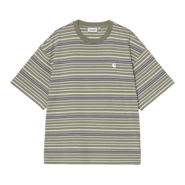 【Carhartt Wip/カーハート ダブルアイピー】2026 T-シャツ ZANE T-SHIRT 4573654461436 Zane Stripe Dollar Green I036186 Sサイズ (S,M,L)