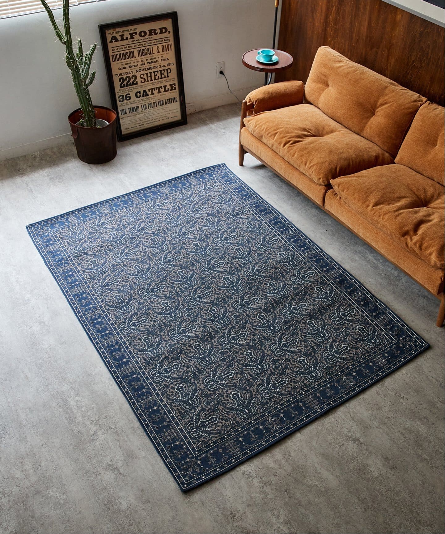 PAISLEY RUG 200X200 navy ペイズリーラグ ネイビー　013