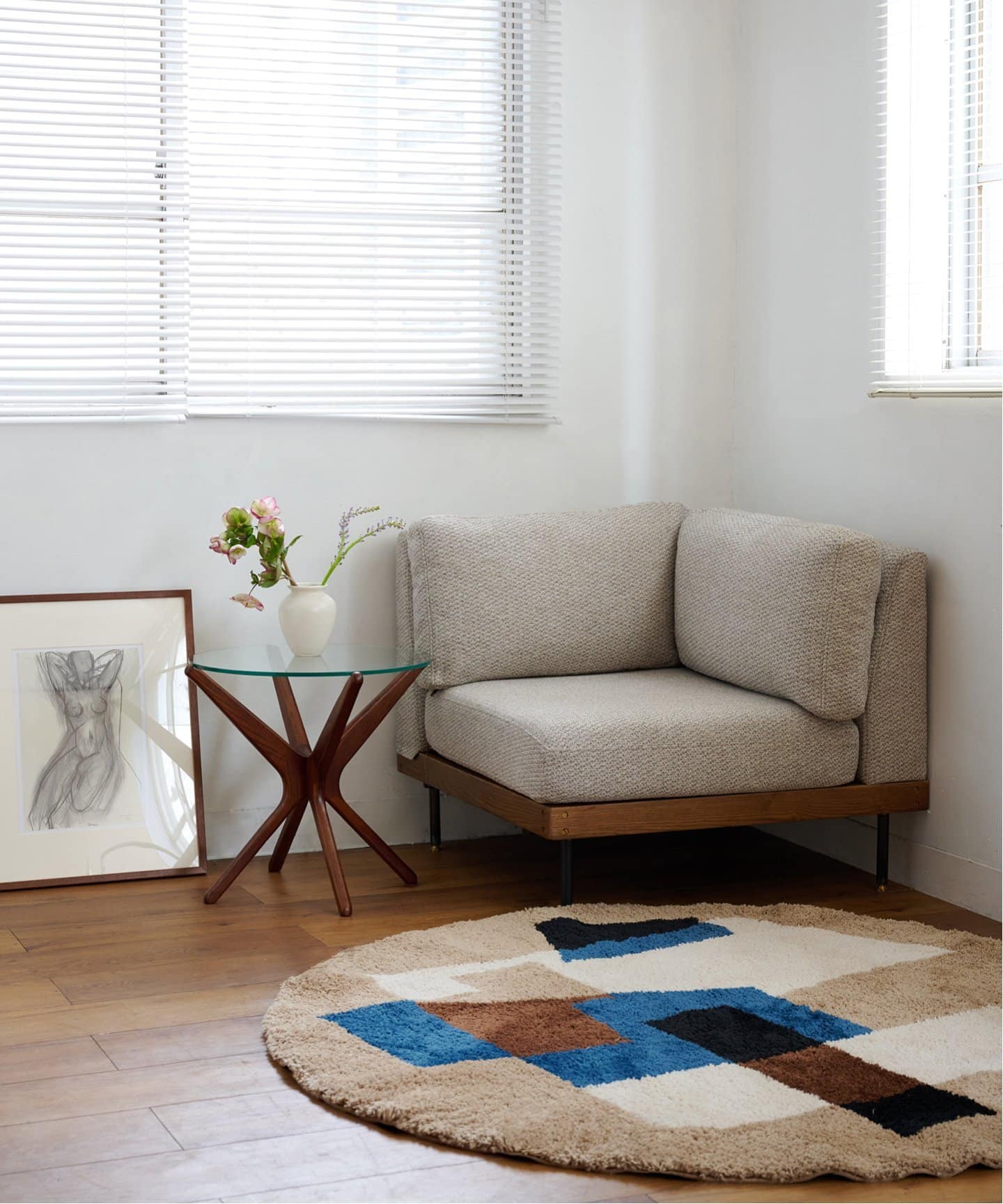 【送料お得な低価格/組立要】LILLE CORNER SOFA 2ND 25(IVORY)　リルコーナーソファ 700 グレー