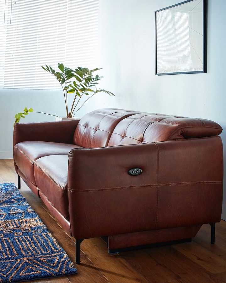 SHEFFIELD RECLINING SOFA LEATHER RB リッチブラウン シェフィールド ...