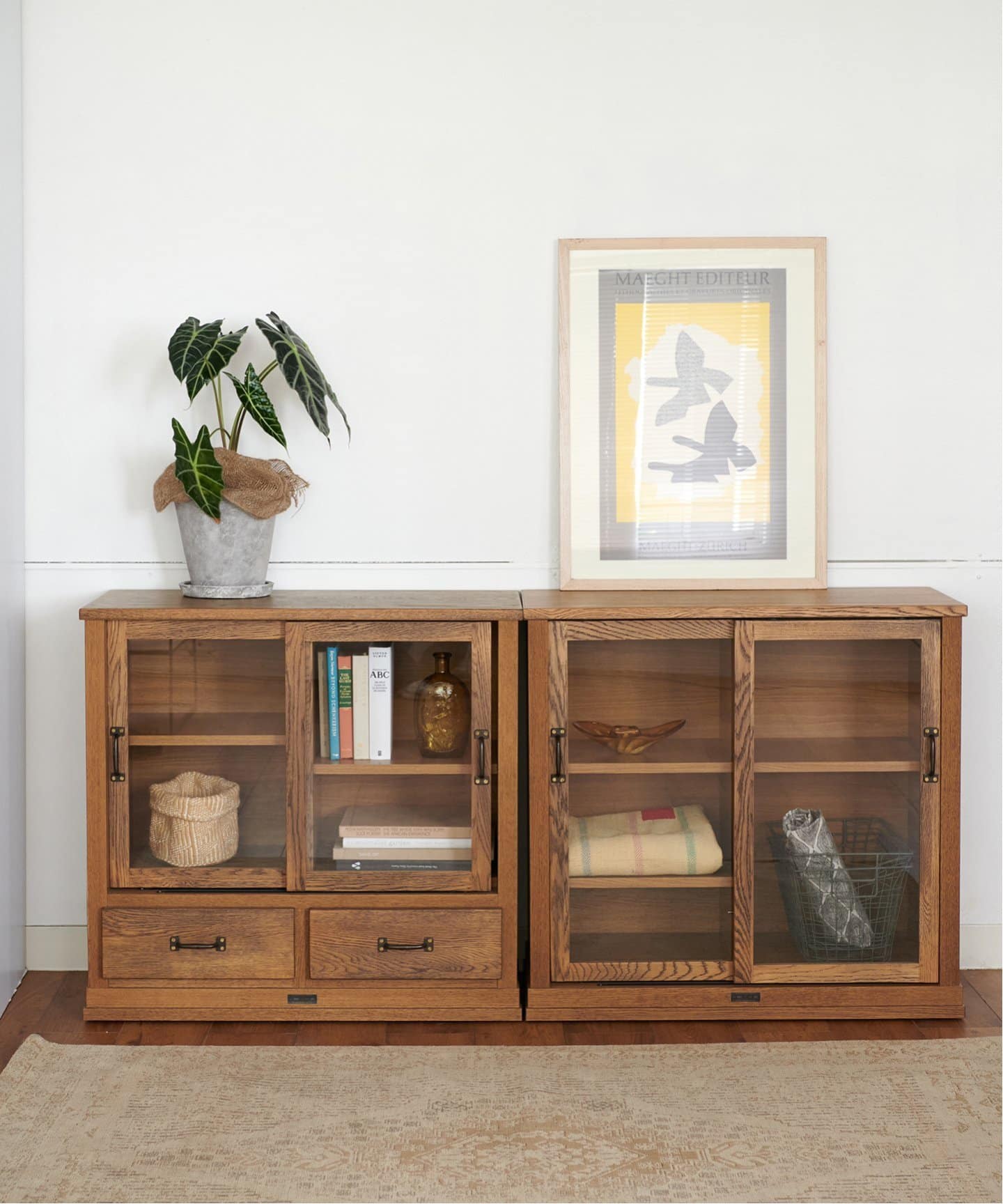 Elverson Glass Cabinet S with Drawers エルバーソンガラスキャビネットS 引き出し付き　707