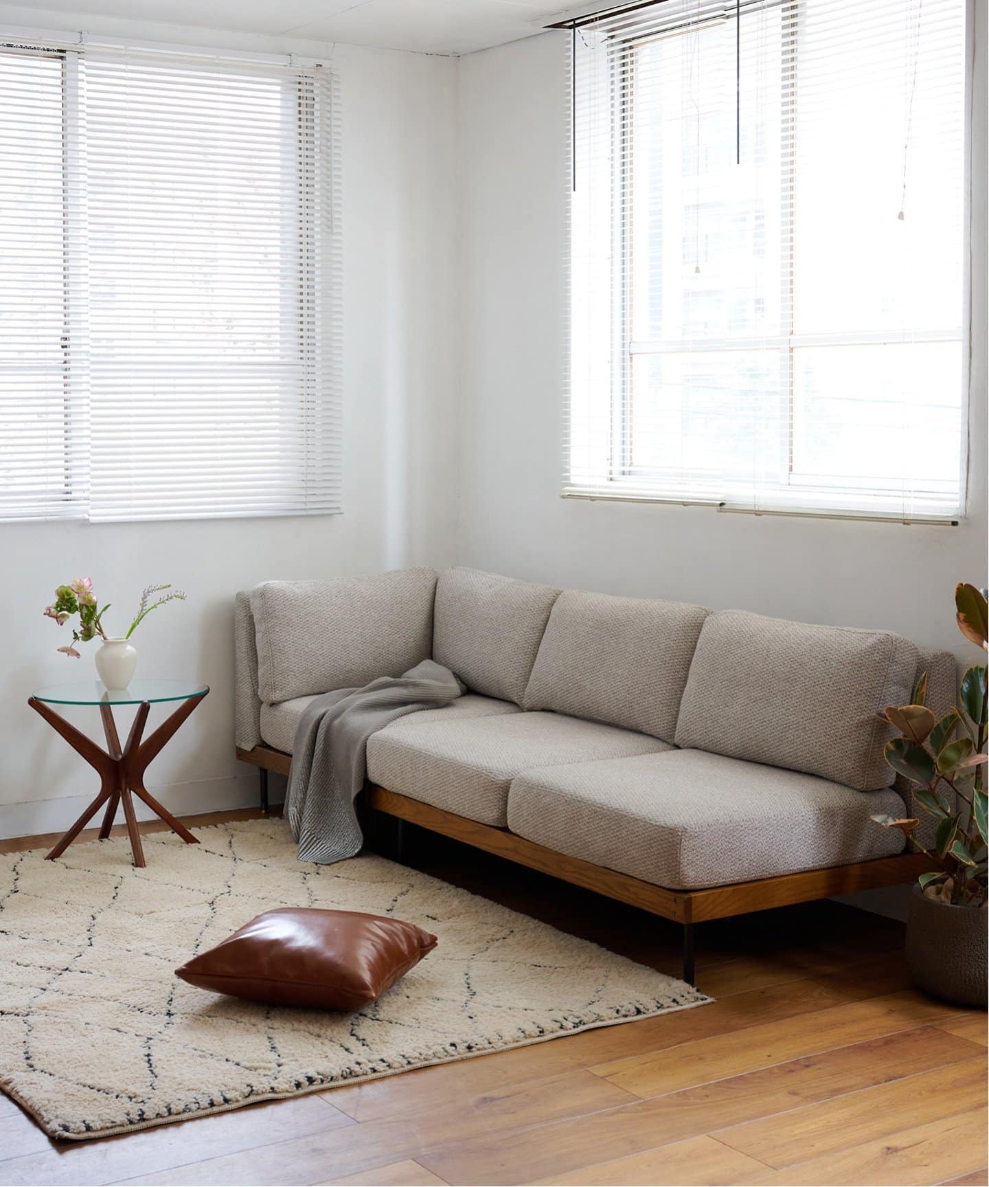 【送料お得な低価格/組立要】LILLE CORNER SOFA 2ND 25(IVORY)　リルコーナーソファ 700 グレー