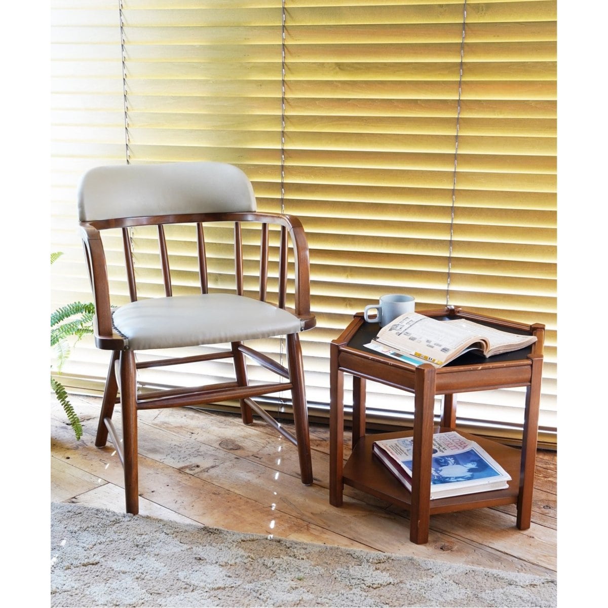 【送料お得な低価格/完成品】OAKS ARM CHAIR_PVC BE オークスアームチェア　704