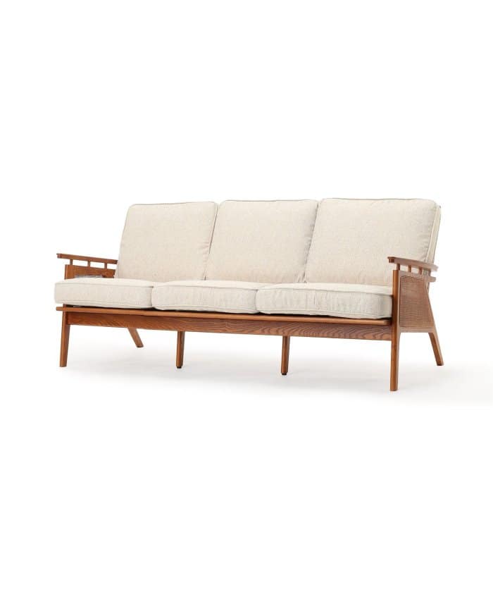【NEW YEAR SALE/30％OFF】WICKER SOFA 3P (IV)　ウィッカーソファ アイボリー　700