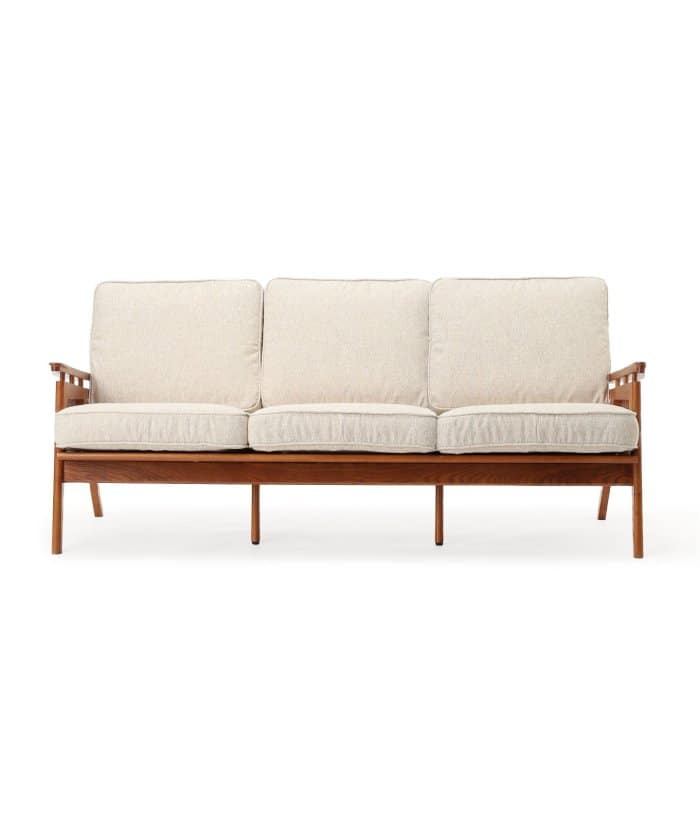 【NEW YEAR SALE/30％OFF】WICKER SOFA 3P (IV)　ウィッカーソファ アイボリー　700