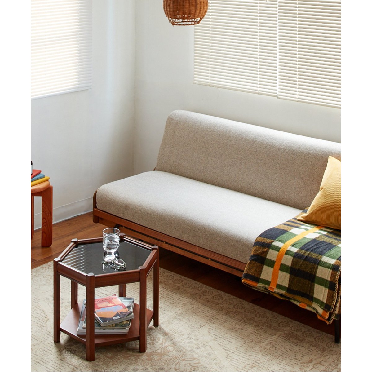 BROOKS HEXAGON TABLE_BlackGlass ブルックスヘキサゴンテーブル  ブラックガラス　701