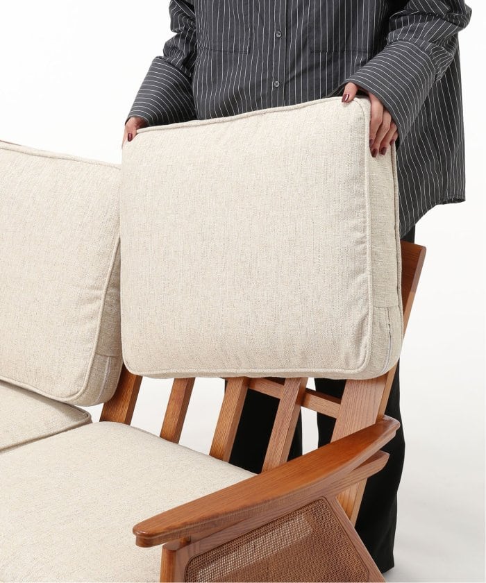 【NEW YEAR SALE/30％OFF】WICKER SOFA 2P (IV)　ウィッカーソファ アイボリー　700