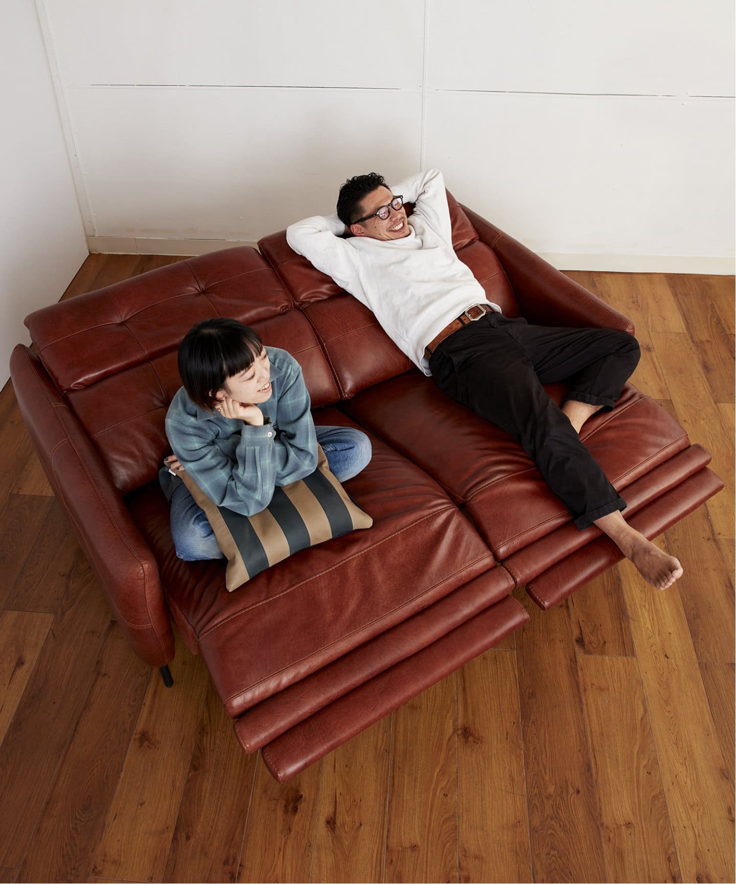 SHEFFIELD RECLINING SOFA LEATHER RB リッチブラウン