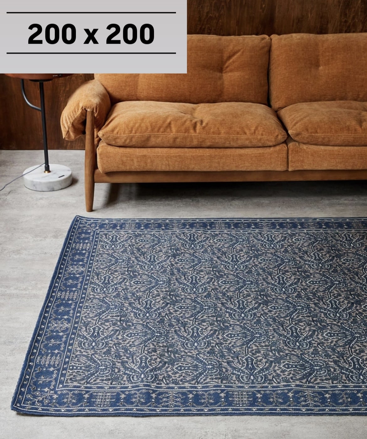 PAISLEY RUG 200X200 navy ペイズリーラグ ネイビー　013