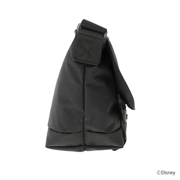 Nylon Messenger Bag JR Flap Zipper Pocket / Mickey Mouse(M Black