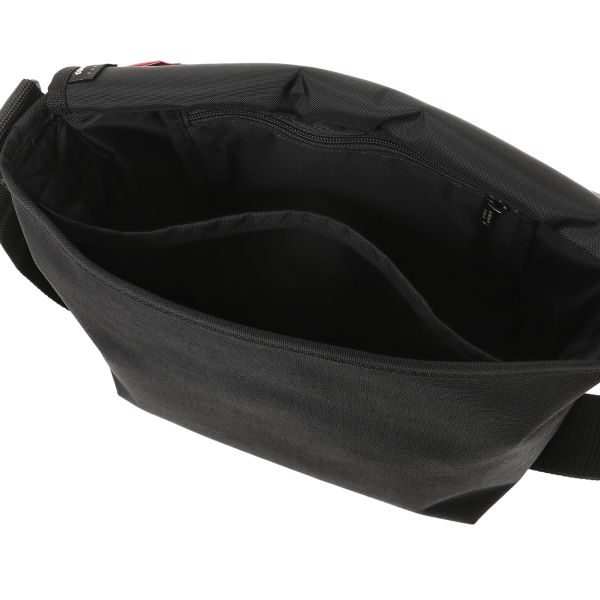 Nylon Messenger Bag JR Back Pocket W/ Divider Magnet Black S