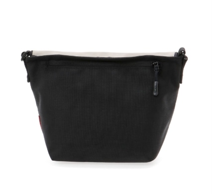 Nylon Messenger Bag Back Pocket W/ Divider Magnet VEG Leather 600D HYDR Black XS