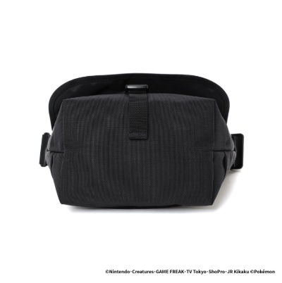 Nylon Messenger Bag JR Flap Zipper Pocket Pokemon Kabigon Black S