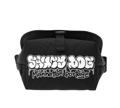 NYLON MESSENGER BAG (SM) FLAPZIPPER POCKET SAUCY DOG Black S