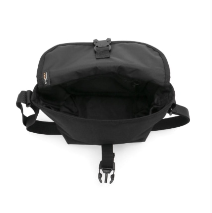 Pacific Nylon Messenger Bag Flap Zipper Pocket W/ Divide Black XS