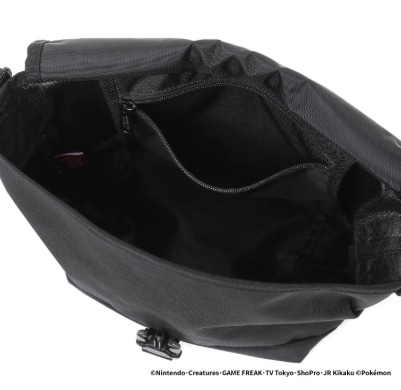 Nylon Messenger Bag JR Flap Zipper Pocket Pokemon Paldea Black S