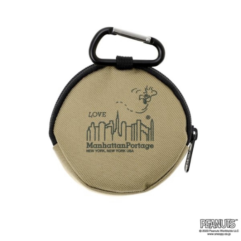 Nylon Messenger Bag JR Flap Zipper Pocket PEANUTS FW2023(M Black