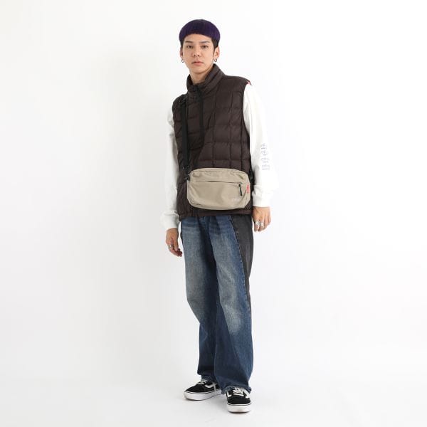 Cityhall Shoulder Bag Nylon Tussah Quill Beige XS