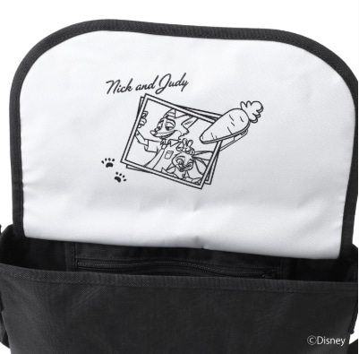 NYLON MESSENGER BAG JR (SM) BP W/DIV MGNT 500D CORDURA / ZOOTOPIA Black S