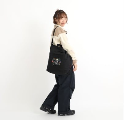 PUMPHOUSE SHOULDER BAG COMBED COTTON GABARDINE DPL Black M