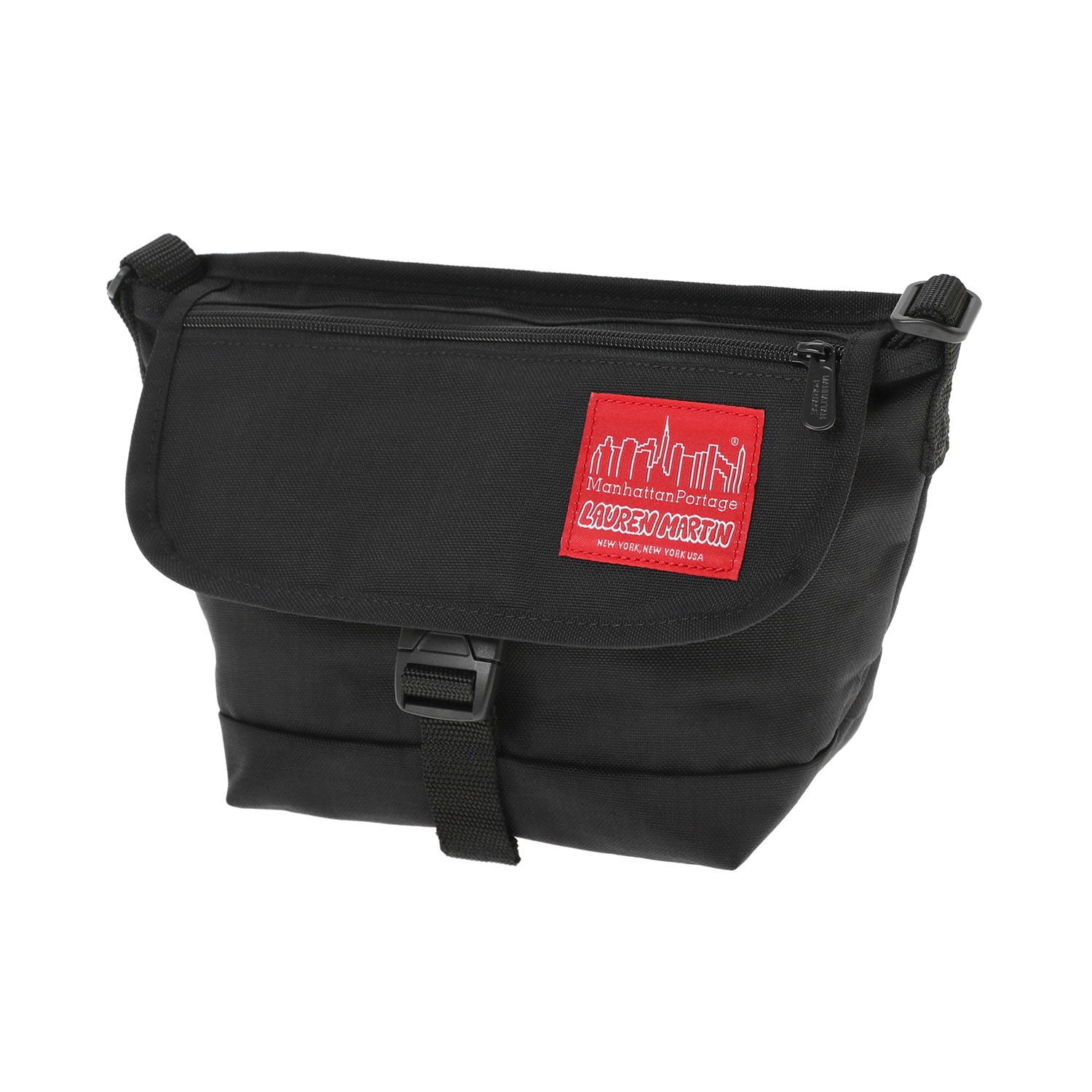 Nylon Messenger Bag Flap Zipper Pocket Lauren Martin