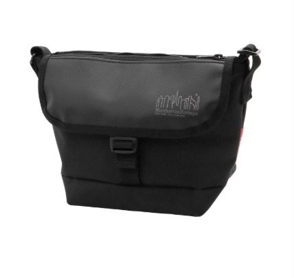 Pacific Nylon Messenger Bag Flap Zipper Pocket W/ Divide Black XS